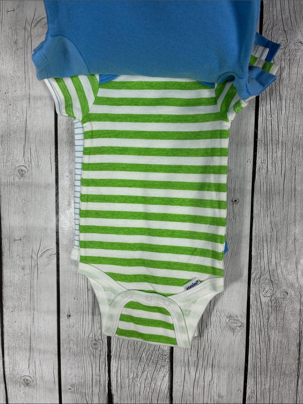Gerber Blue and Green "Seriously Cute" Infant One-Piece Bodysuit Set - Picture 3 of 10